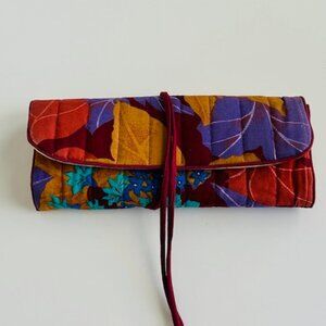 Vintage '60s Floral Cosmetic Makeup Jewelry Pouch